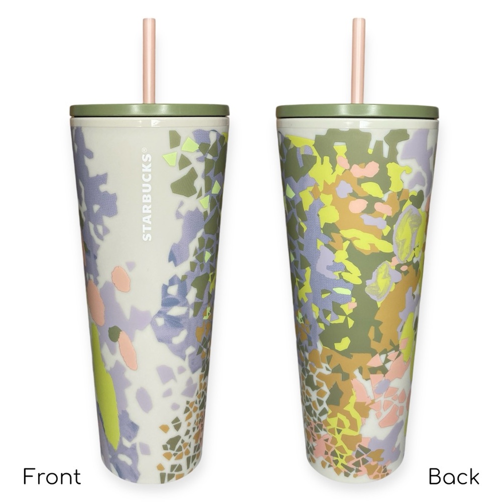 Starbucks Tumbler 2024 Fall Mint Green Mosaic Soft Touch Tumbler 24 oz Venti Cup